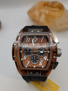 NWT Invicta S1 Rally Kinesia Anatomic Mens Chronograph Watch - 47mm. Brown 50086